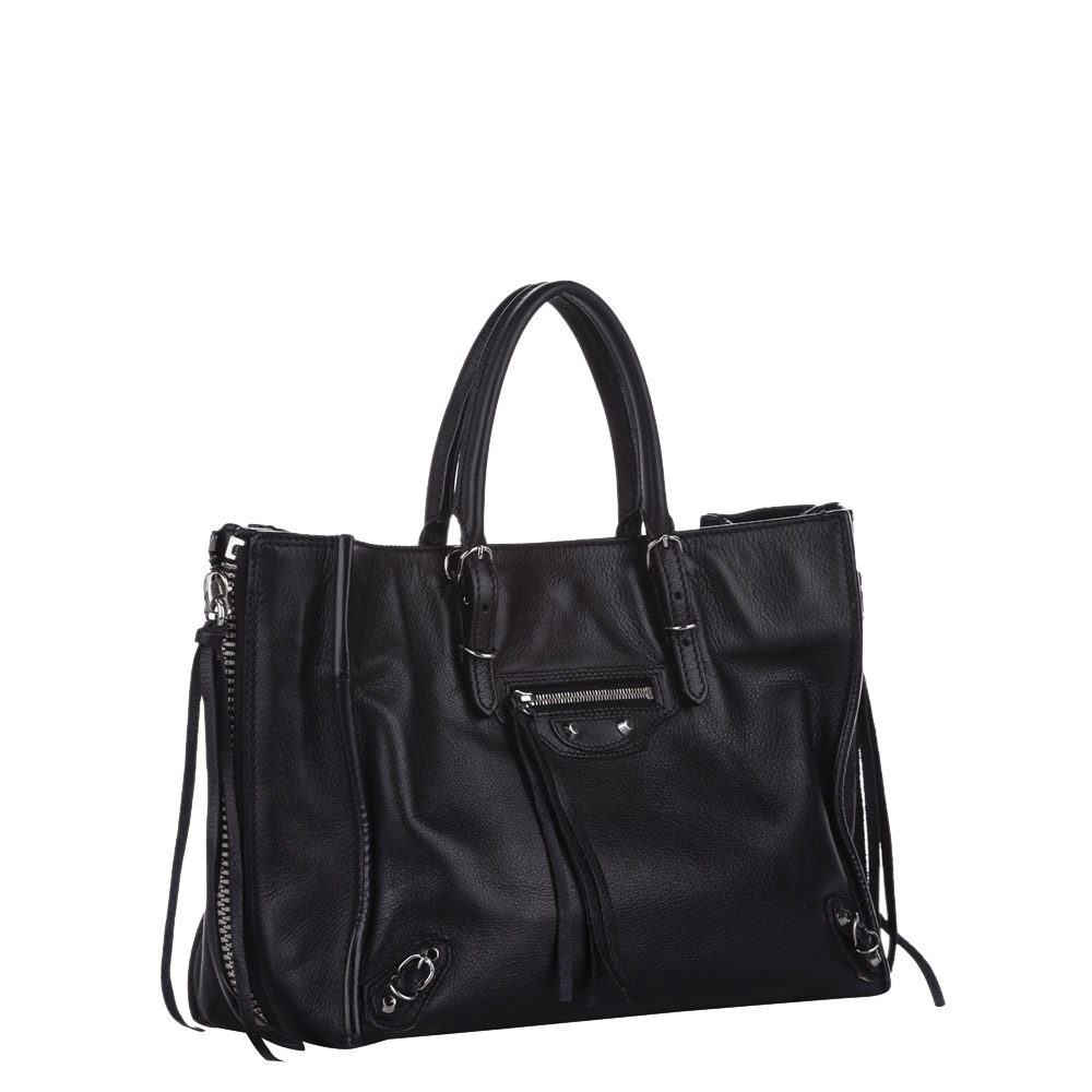 

Balenciaga Black Leather Papier A6 Bag