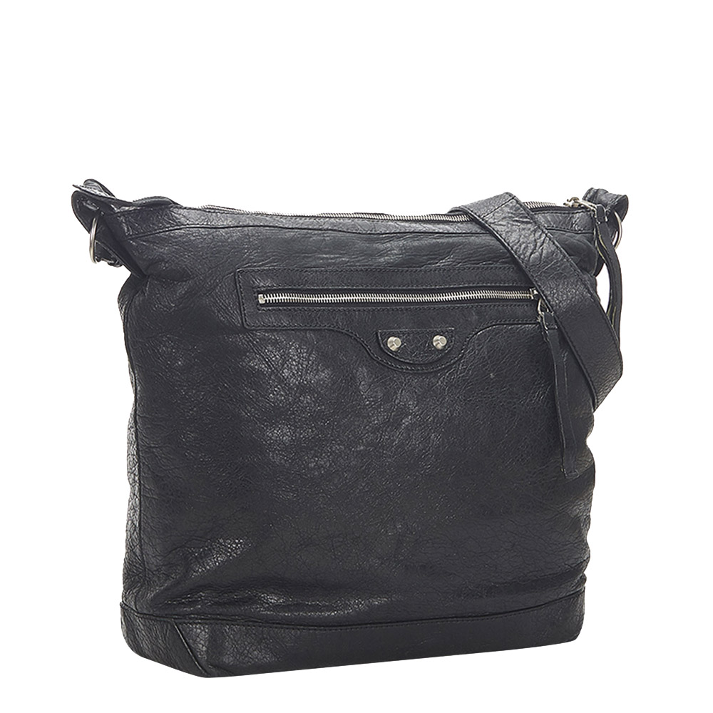

Balenciaga Black Leather Motocross Classic Day Crossbody Bag