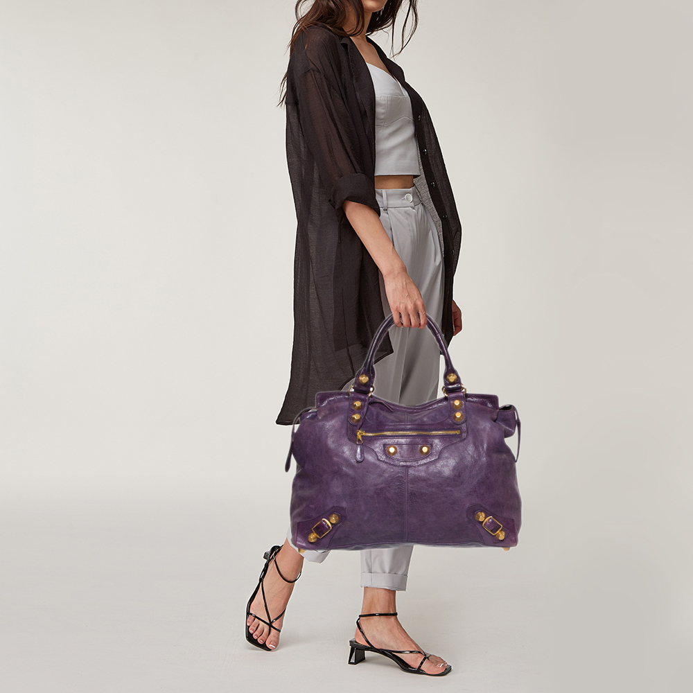 

Balenciaga Raisin Leather GGH RTT Bag, Purple