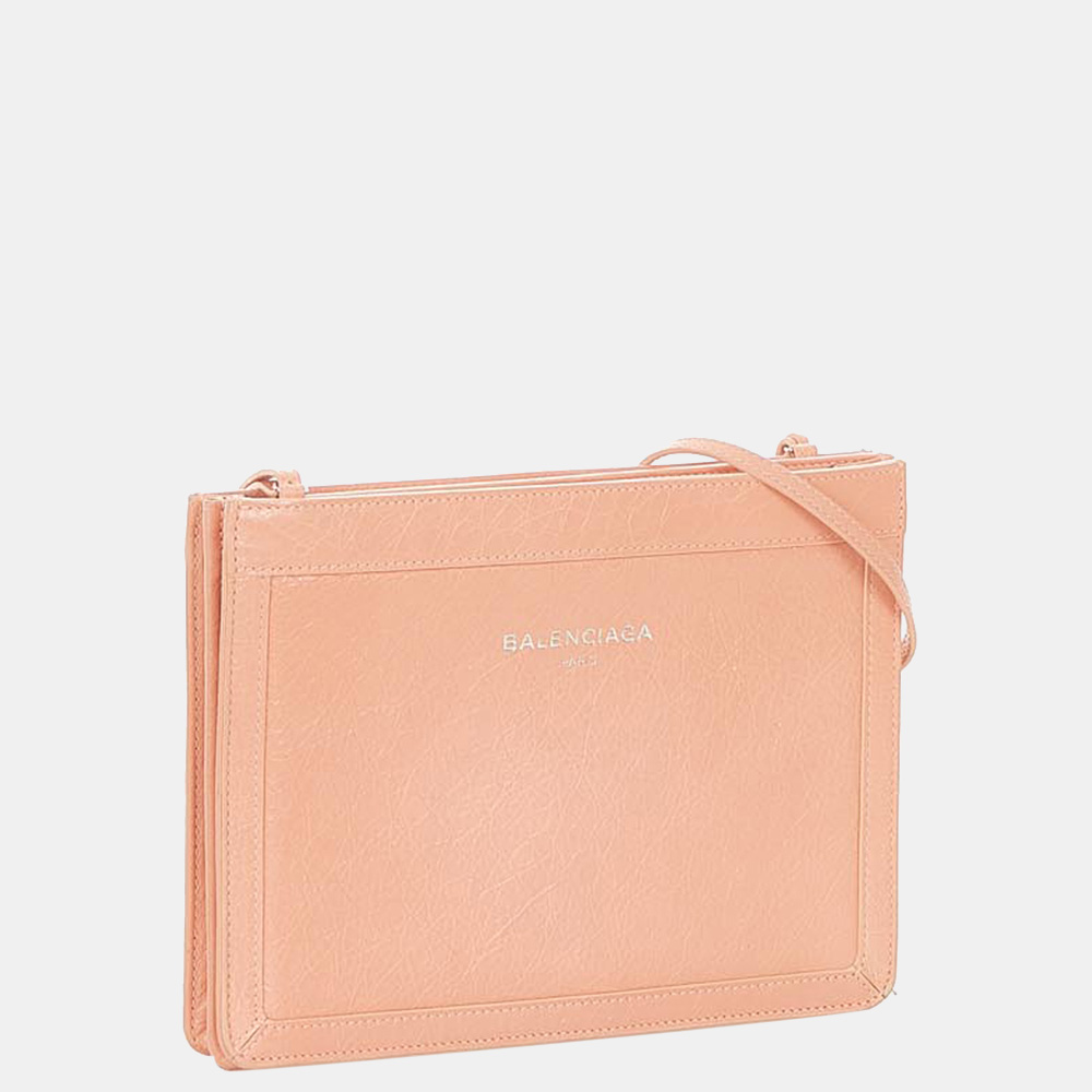 

Balenciaga Pink Navy Pochette Leather Crossbody Bag