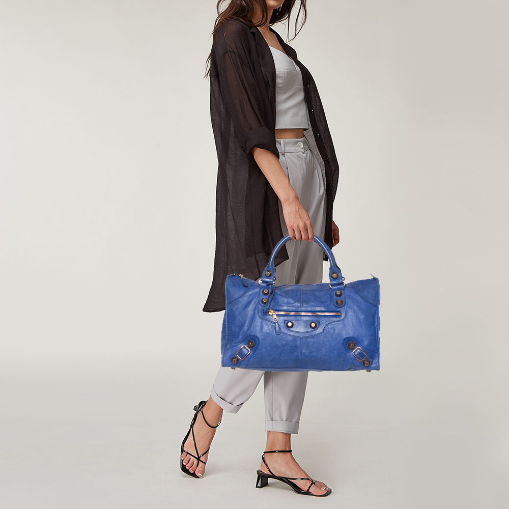 

Balenciaga Blue Leather Giant Work Bag