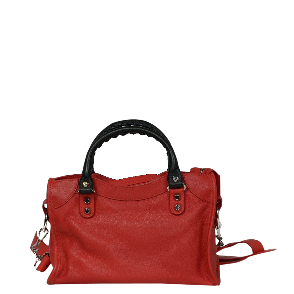 

Balenciaga Red Leather City Mini Tote Bag