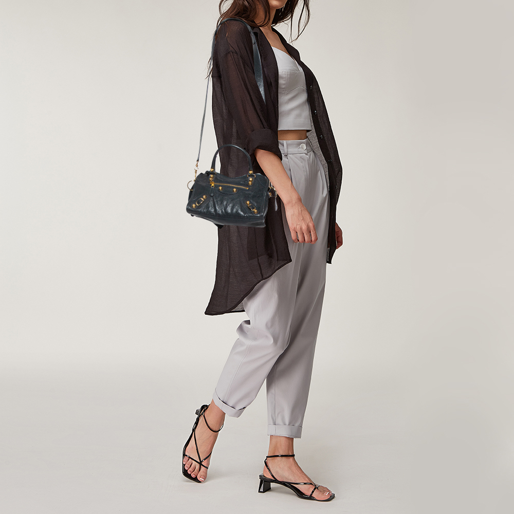 

Balenciaga Anthracite Leather Mini Classic City Bag, Grey