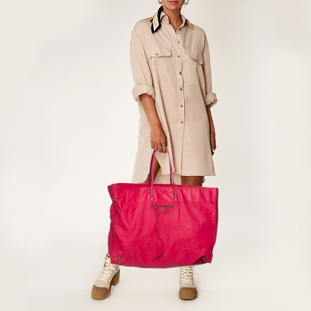 

Balenciaga Pink Leather Papier A4 Tote
