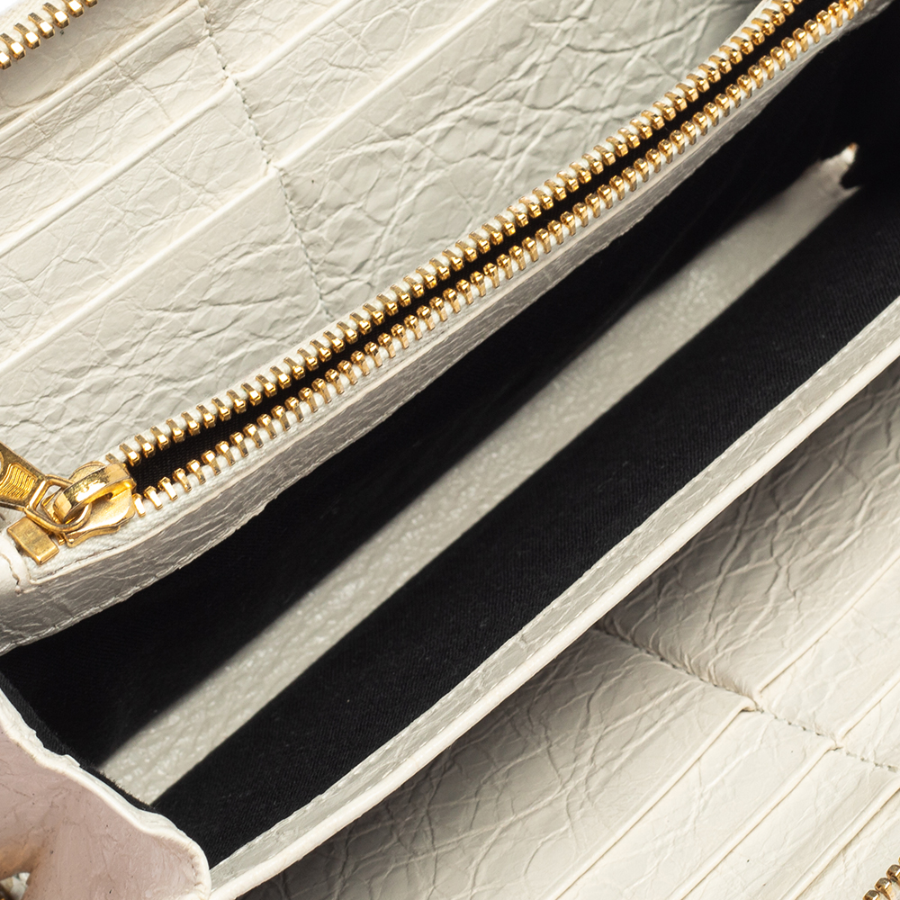 

Balenciaga White Leather City Zip Around Wallet
