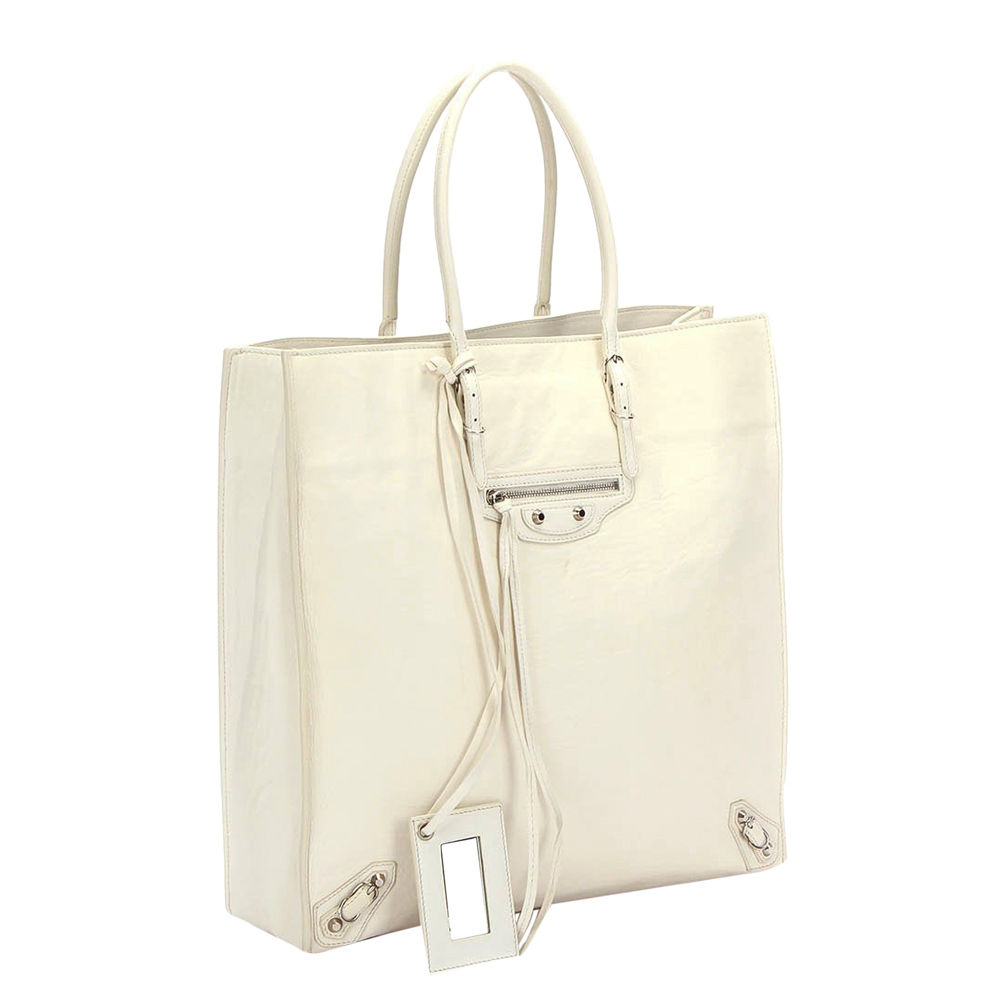 

Balenciaga White Leather Papier A4 Bag
