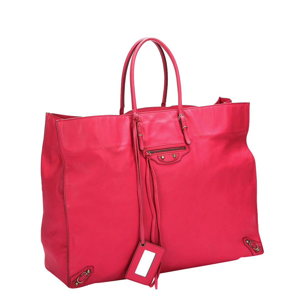 

Balenciaga Pink Leather Papier A5 Tote Bag