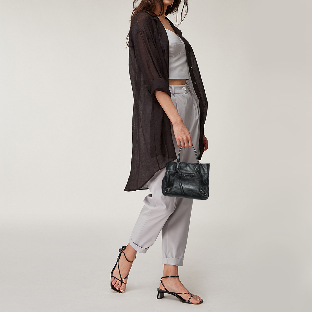 

Balenciaga Black Leather Mini Papier A4 Tote