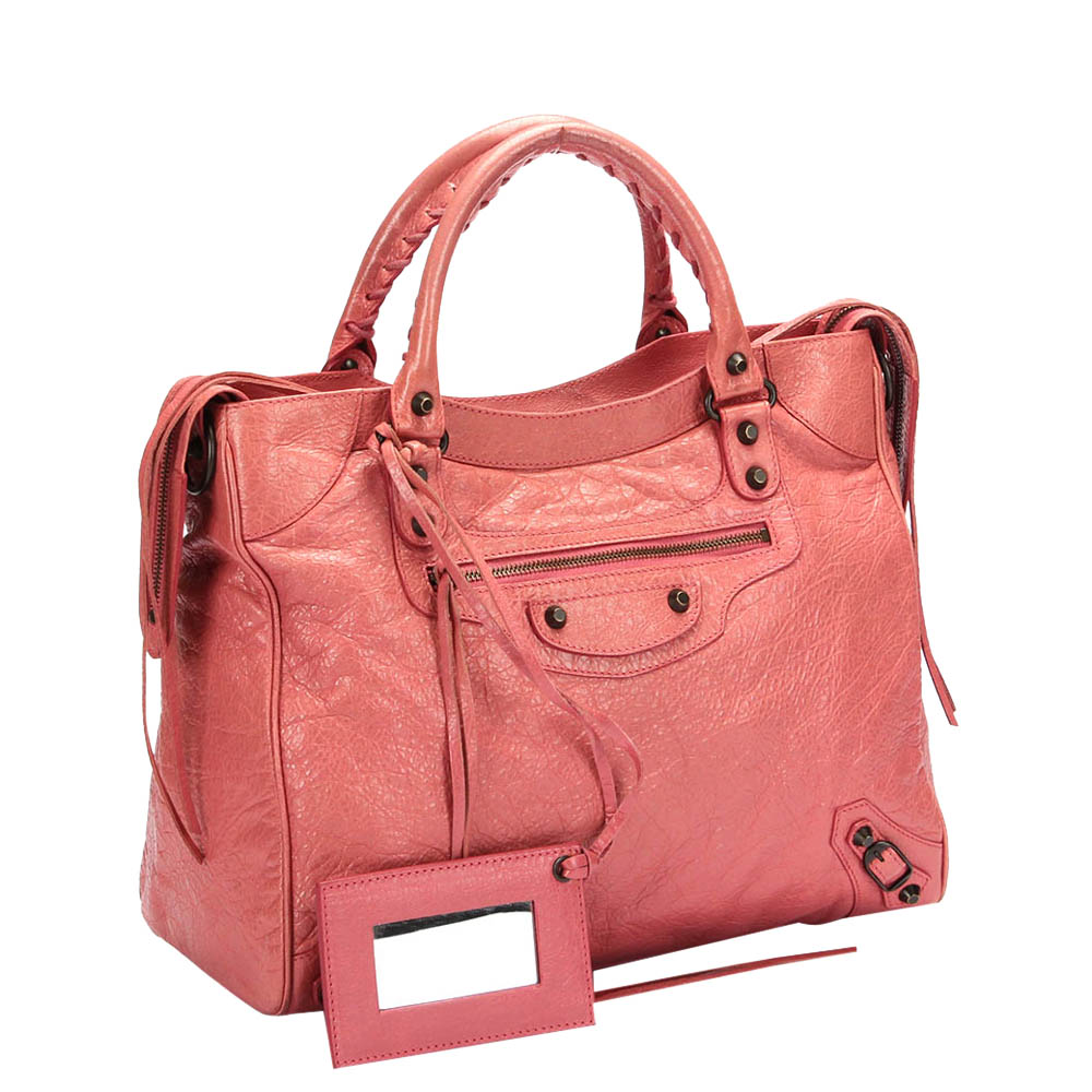 

Balenciaga Pink Leather Motocross Classic Velo Bag