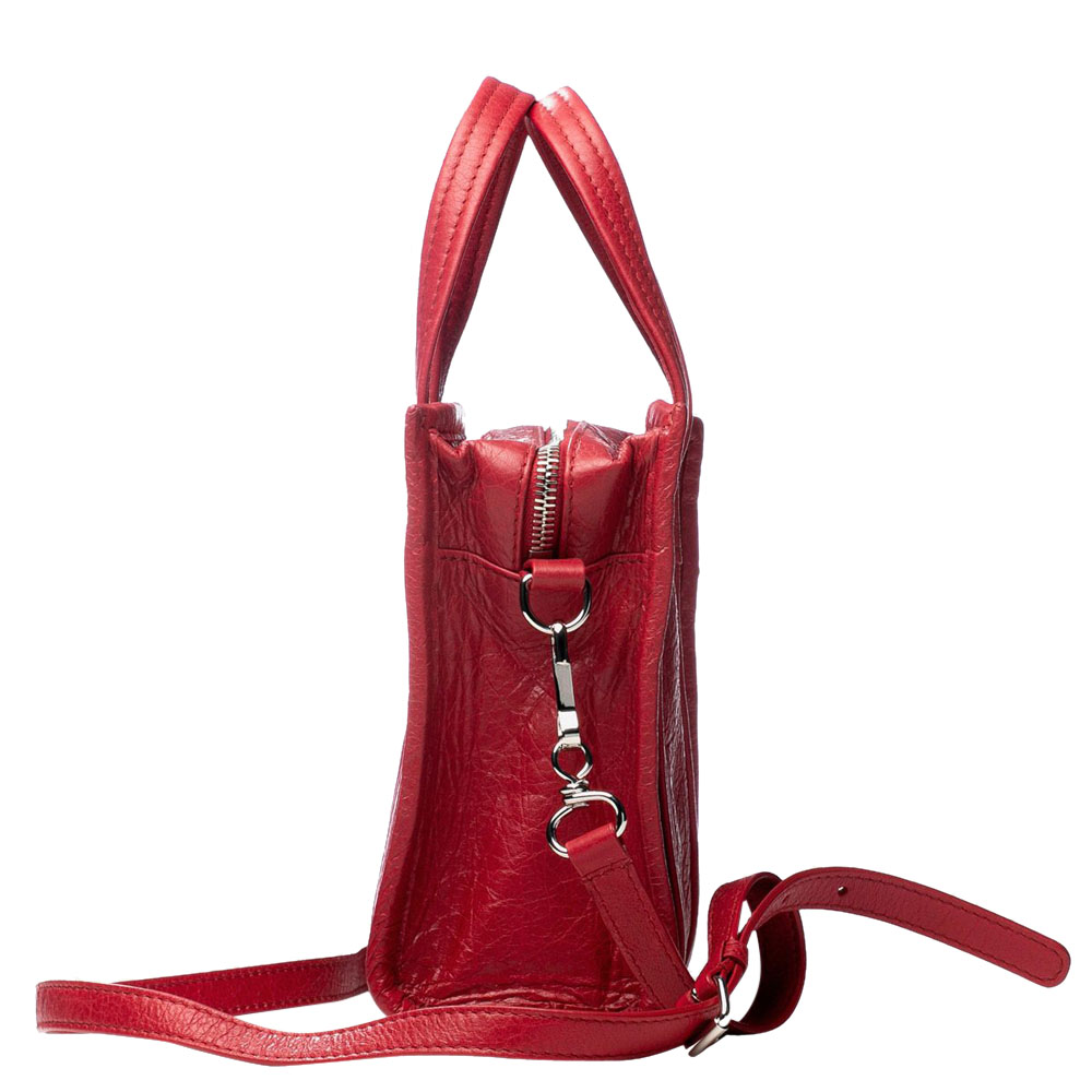 

Balenciaga Red Leather  Bazar Tote Bag