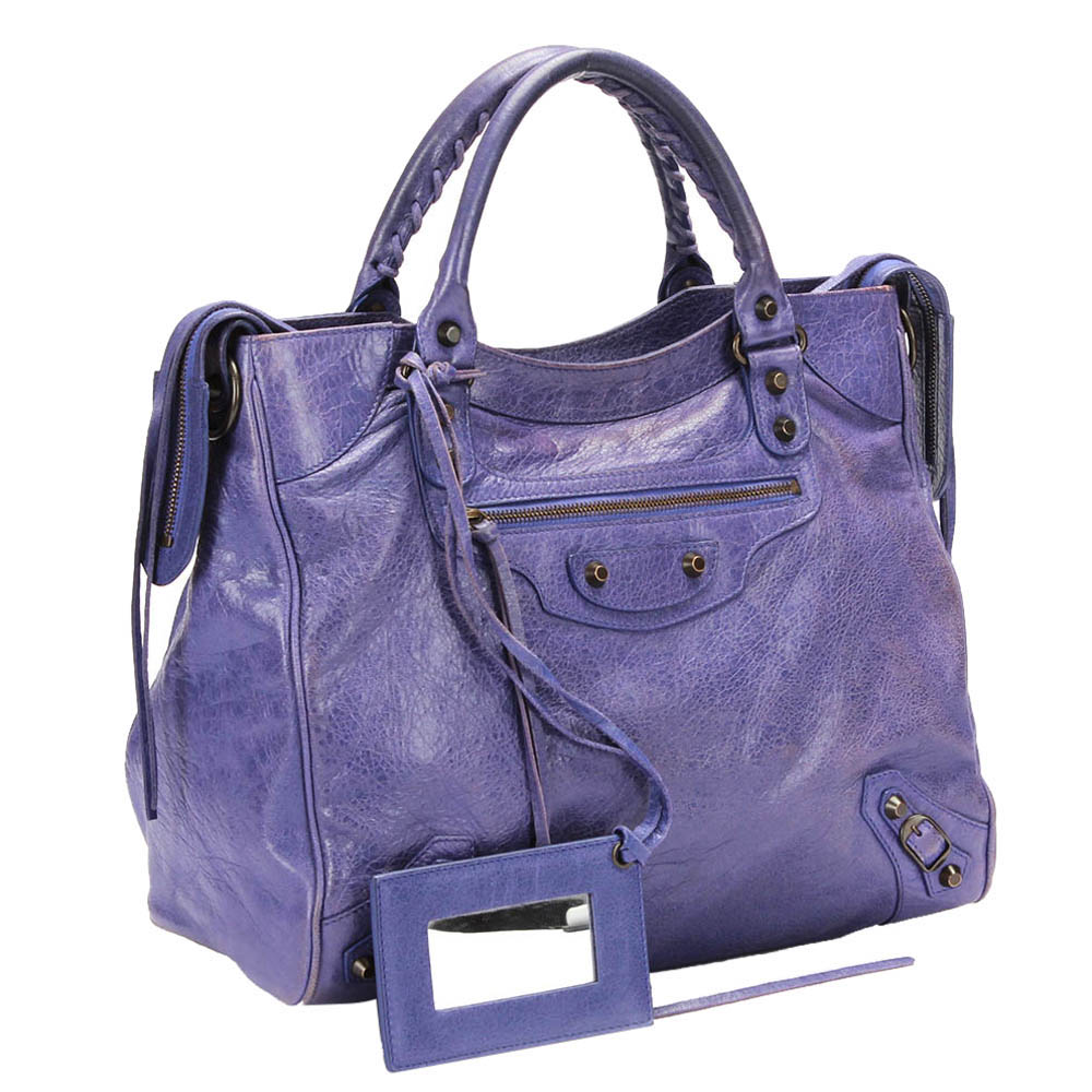 

Balenciaga Purple Leather Calssic Velo Tote Bag