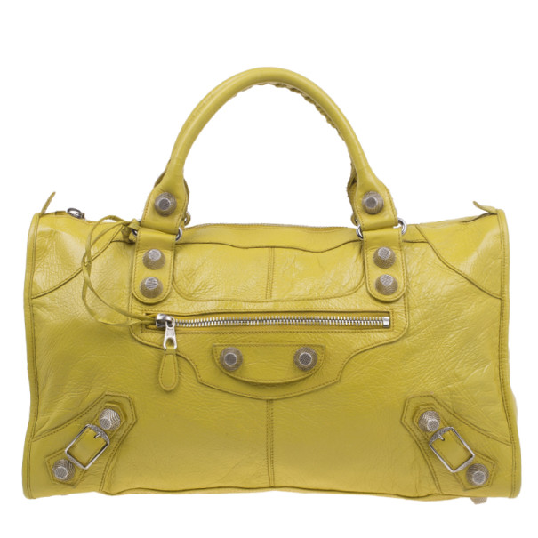 balenciaga yellow handbag