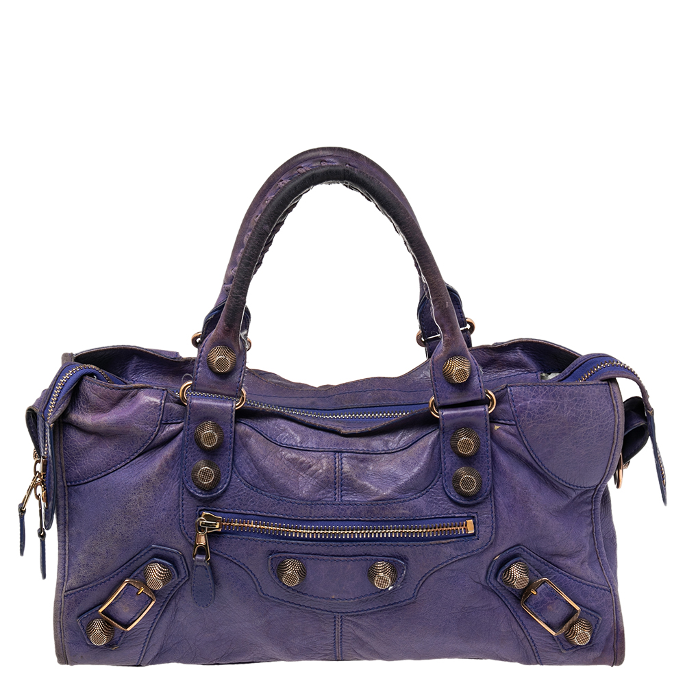 balenciaga purple handbag