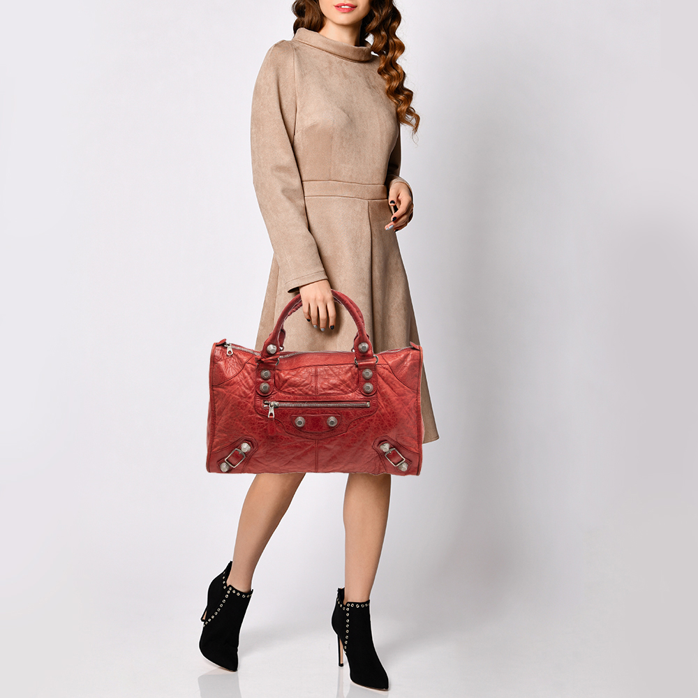 

Balenciaga Red Leather GSH Work Tote
