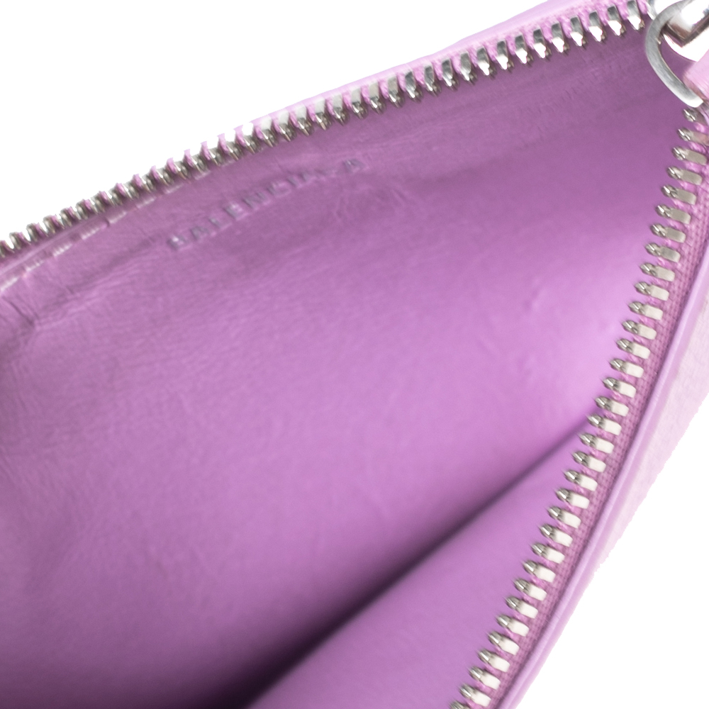 

Balenciaga Lavinder Leather Zip Card Holder, Purple