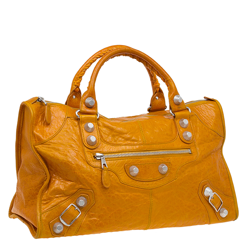 Balenciaga Tan Lambskin Leather Giant 21 Silver Hardware Work Bag Balenciaga Tan Lambskin Leather Giant 21 Silver Hardware Work Bag
