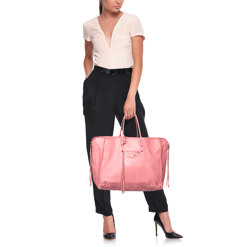 

Balenciaga Pink Lambskin Leather Papier A4 Tote