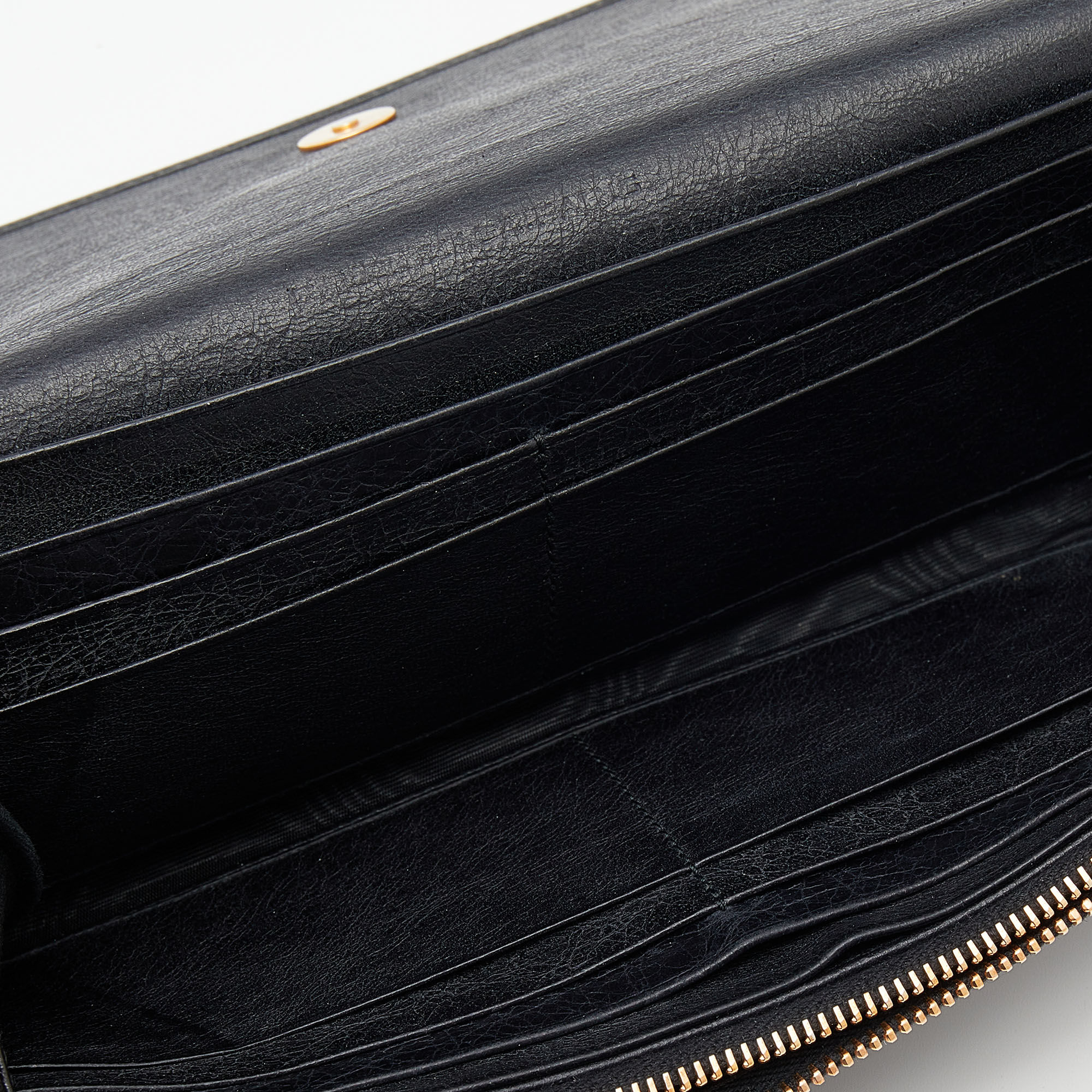 

Balenciaga Black Leather City Flap Continental Wallet
