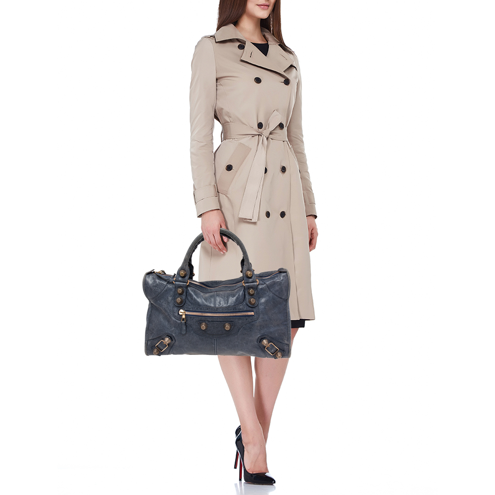 

Balenciaga Navy Blue Leather GGH Work Tote