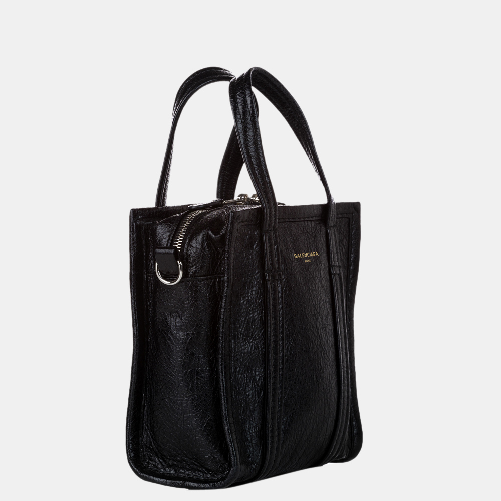 

Balenciaga Black Bazar Shopper Lambskin Leather Satchel