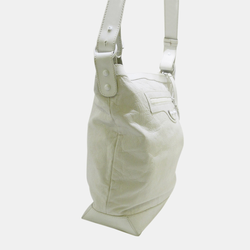 

Balenciaga White Motocross Day Leather Crossbody Bag