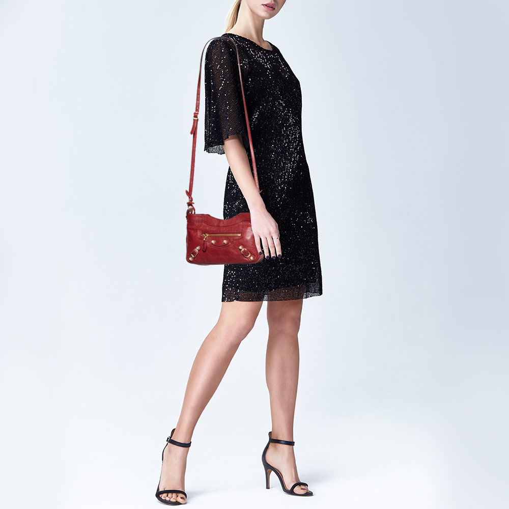 

Balenciaga Red Leather RH Hip Crossbody Bag