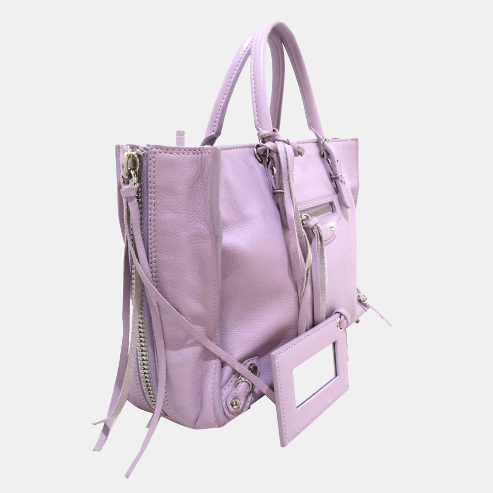 

Balenciaga Purple Papier A6 Leather Tote Bag