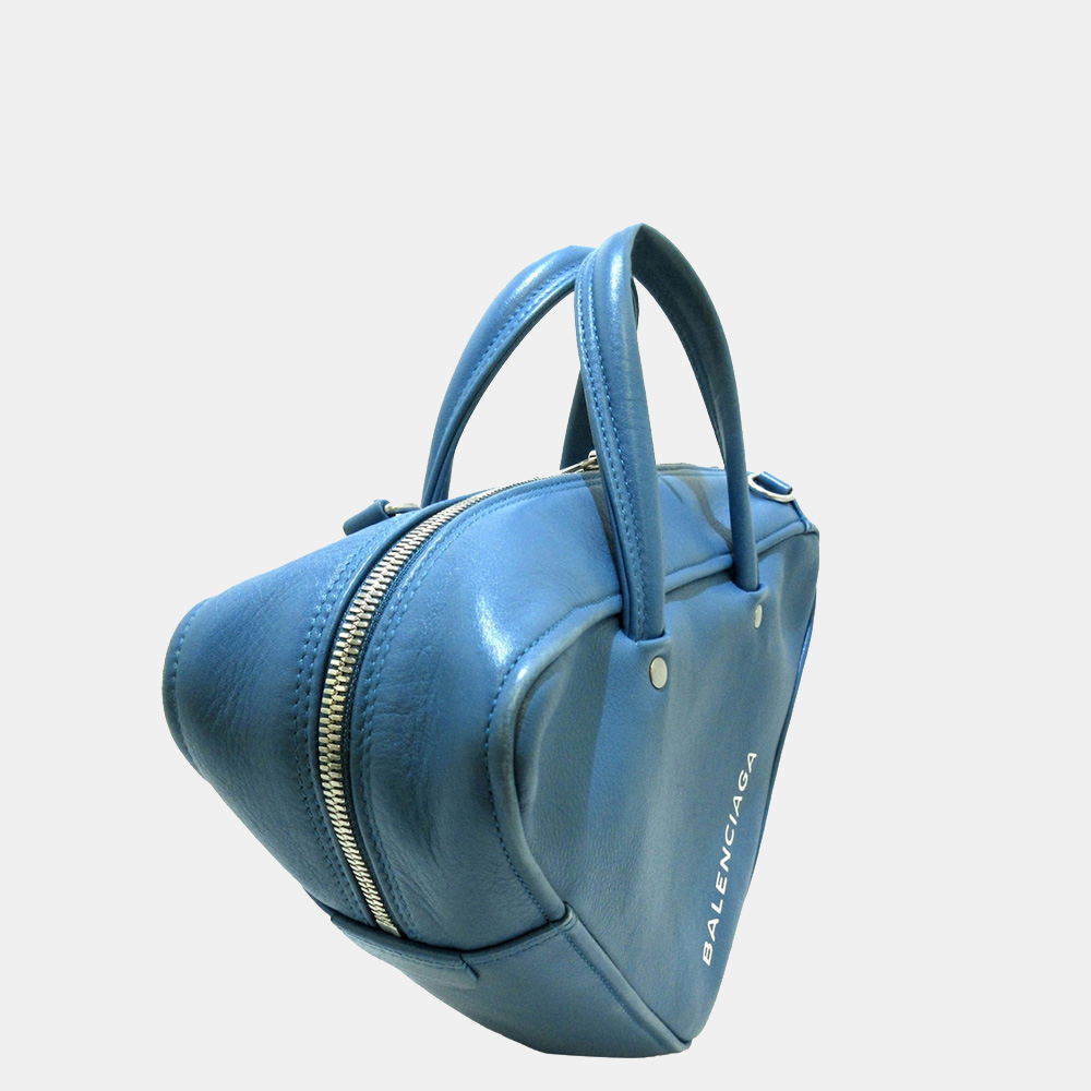 

Balenciaga Blue/White  Triangle Leather Duffle Bag