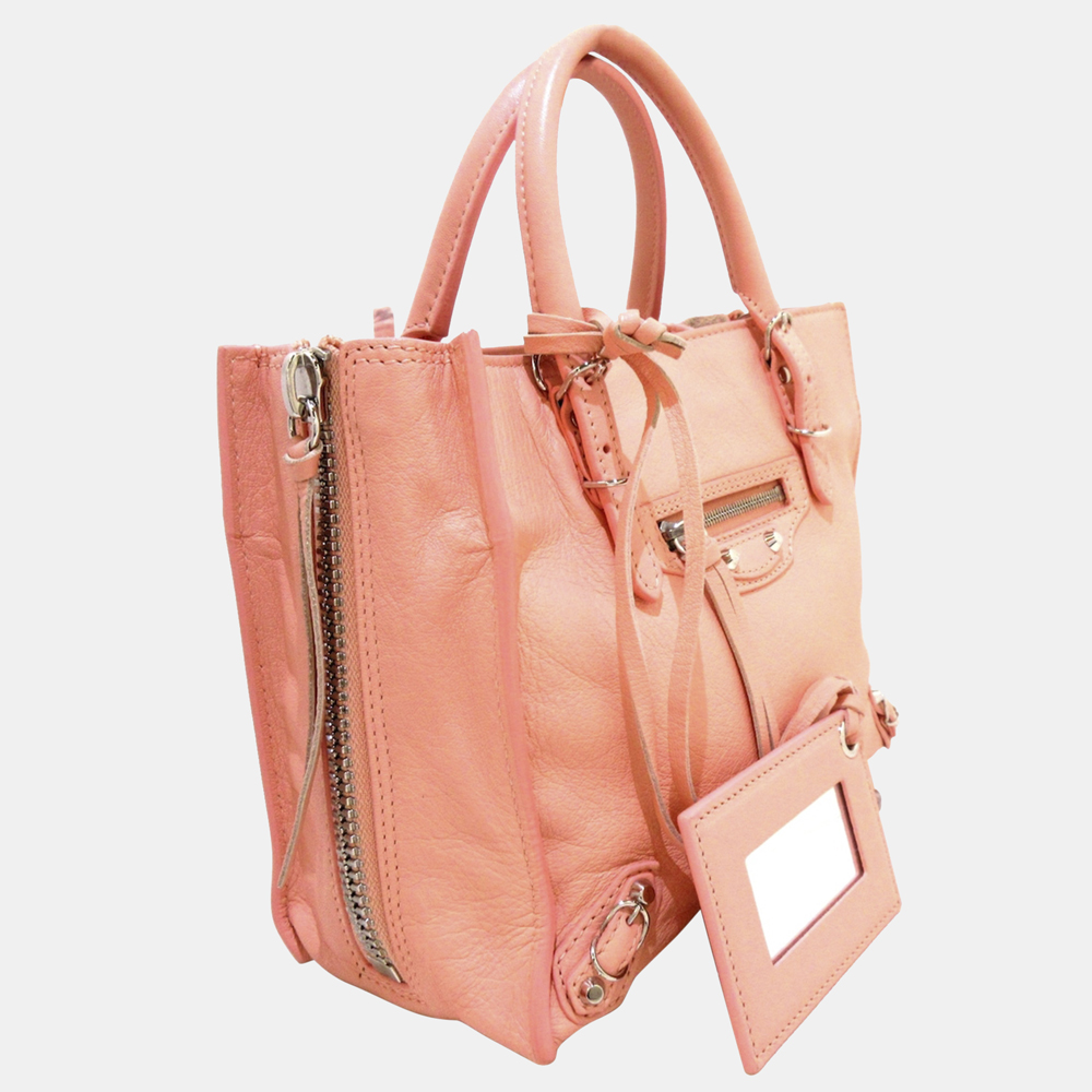 

Balenciaga Pink Mini Papier A4 Leather Satchel