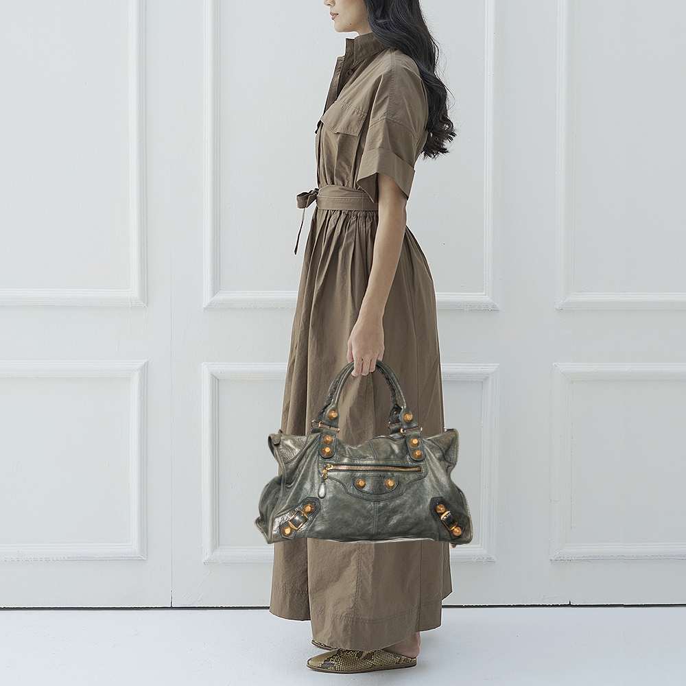 

Balenciaga Grey Leather Giant 21 Gold Hardware Work Bag