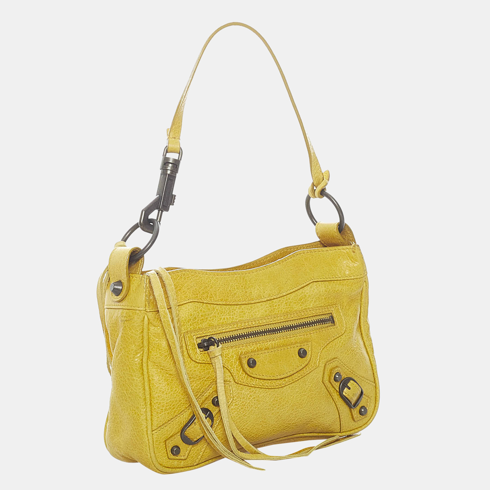

Balenciaga Yellow Motocross Classic Hip Baguette