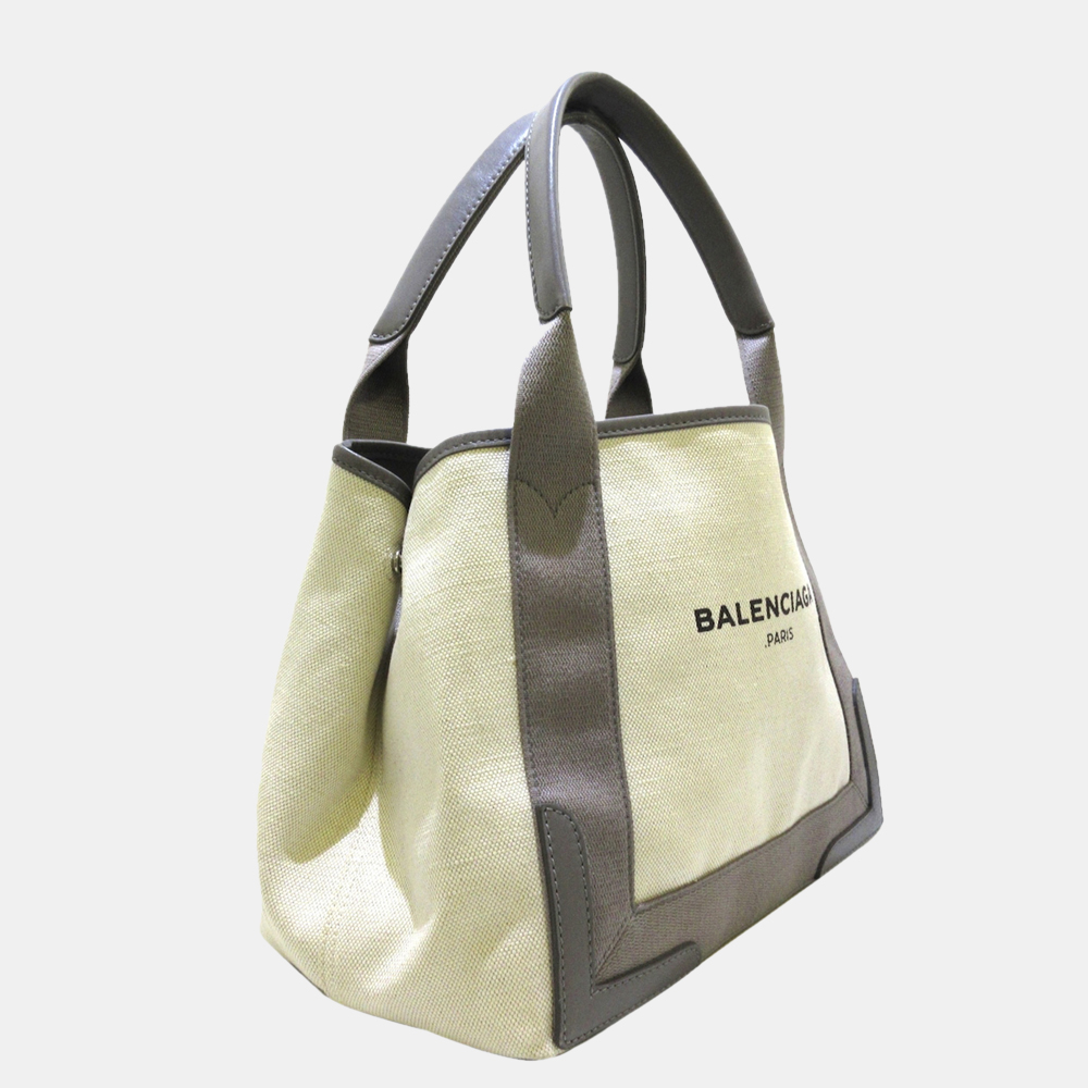 

Balenciaga Beige/Brown/Grey Navy Cabas  Tote Bag
