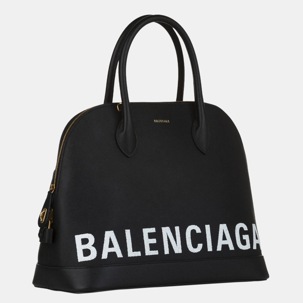 

Balenciaga Black/White Ville Leather Satchel