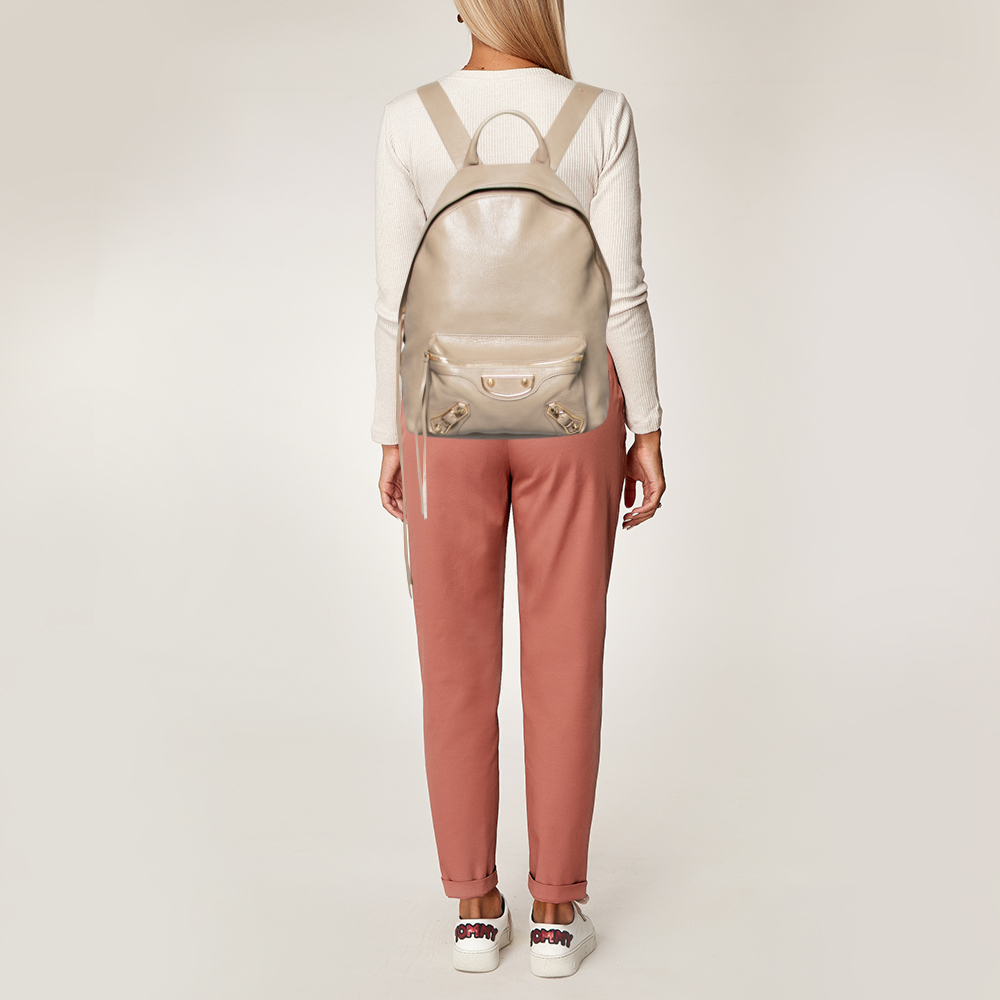 

Balenciaga Beige Leather Classic Backpack