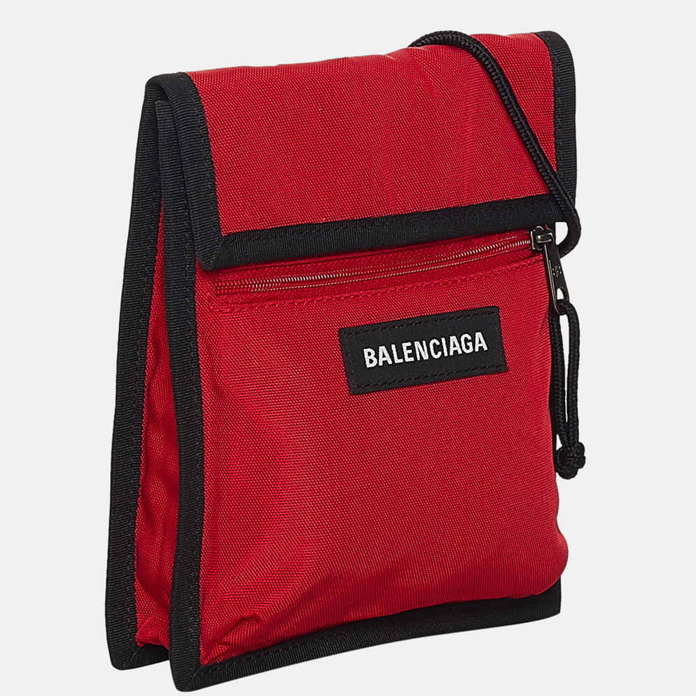

Balenciaga Black/Red Explorer Pouch Nylon Crossbody Bag