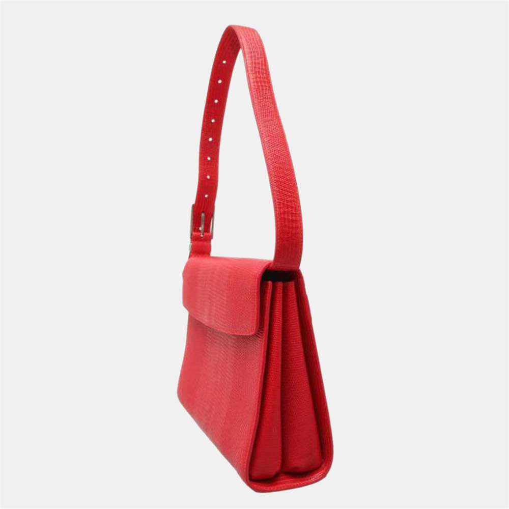

Balenciaga Red Ghost Embossed Leather Shoulder Bag