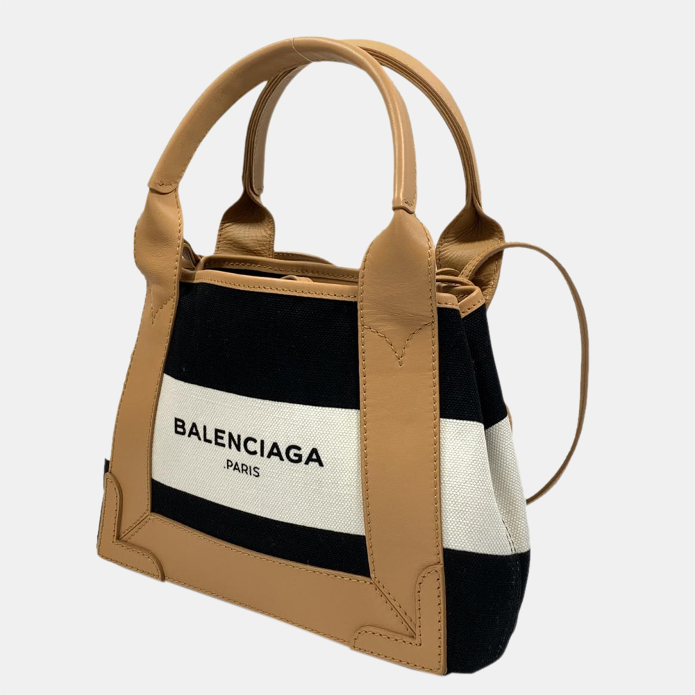 

Balenciaga Brown Navy Cabas  Bag