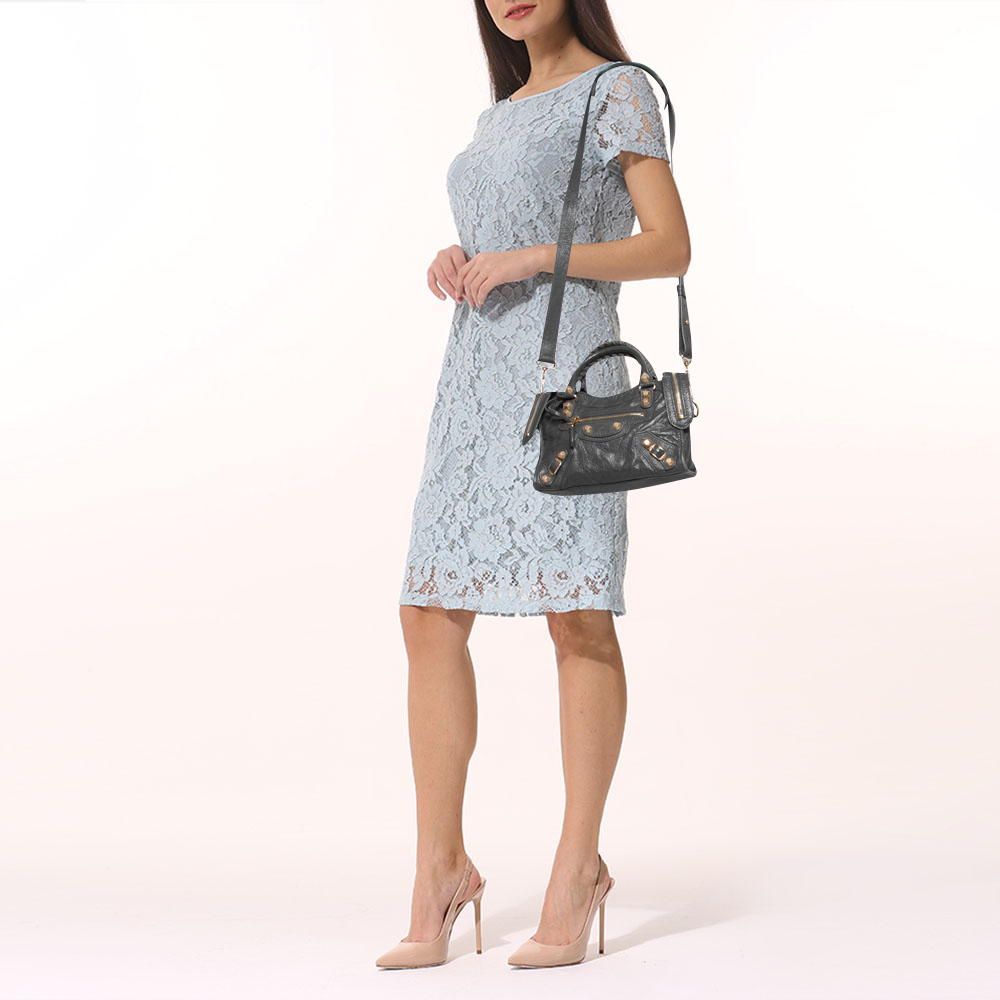 

Balenciaga Grey Leather Mini Classic City Bag