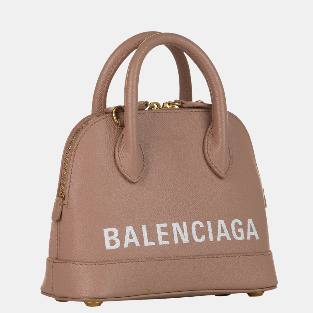 

Balenciaga Beige/Brown Ville  Leather Satchel