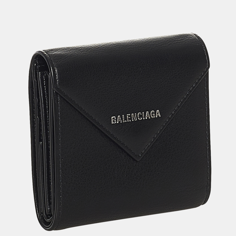 

Balenciaga Black Papier Leather Compact Wallet