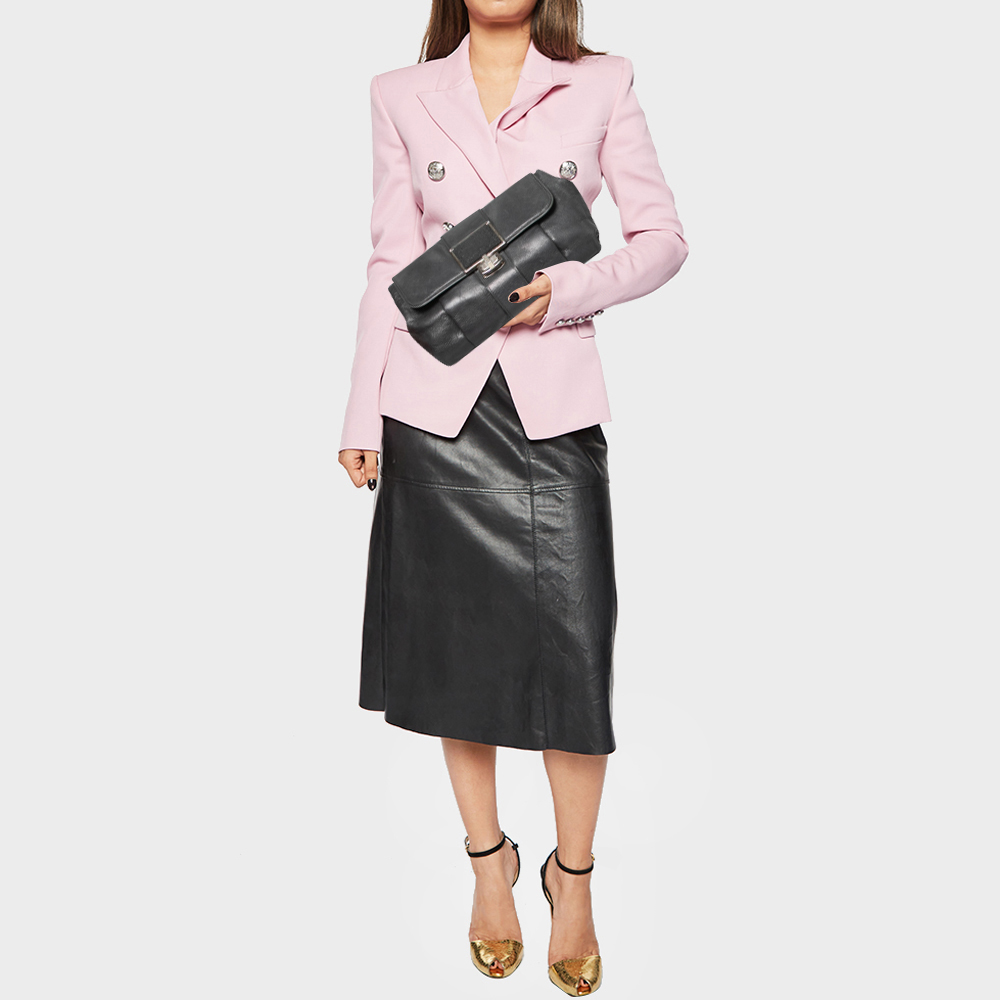 

Balenciaga Grey Stingray And Leather Cherche Clutch