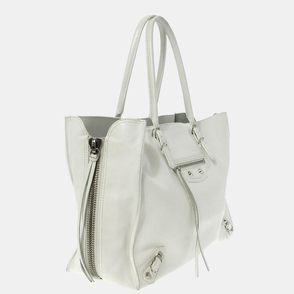 

Balenciaga White Papier B4 Zip Around Satchel