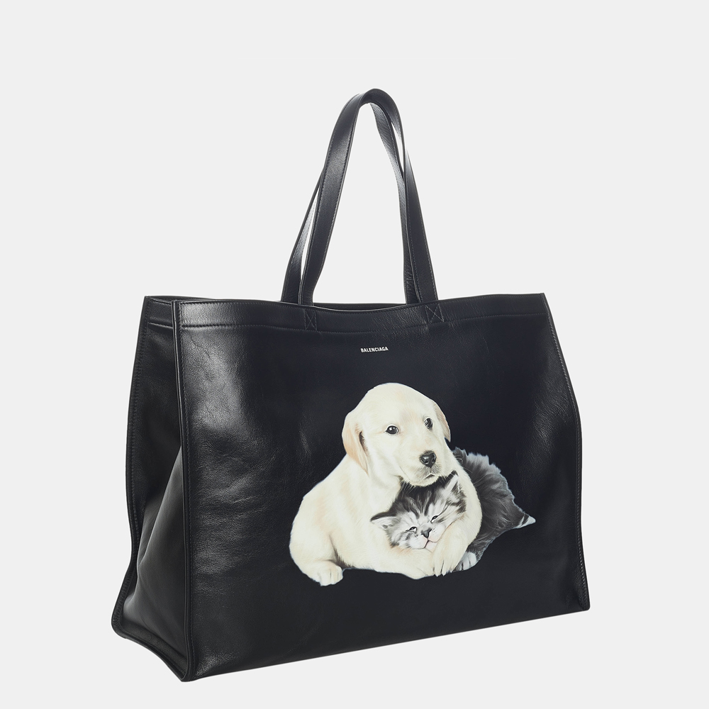 

Balenciaga Black Medium Puppy and Kitten Leather Tote Bag