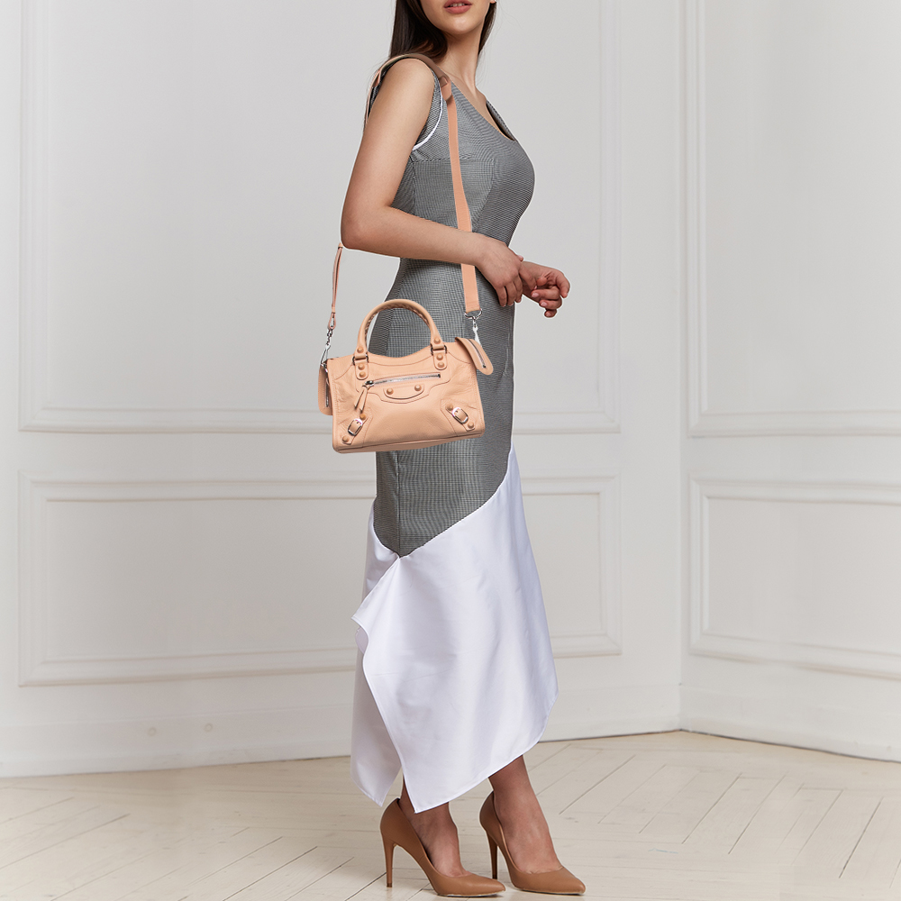 

Balenciaga Vieux Leather Mini City Tote, Pink