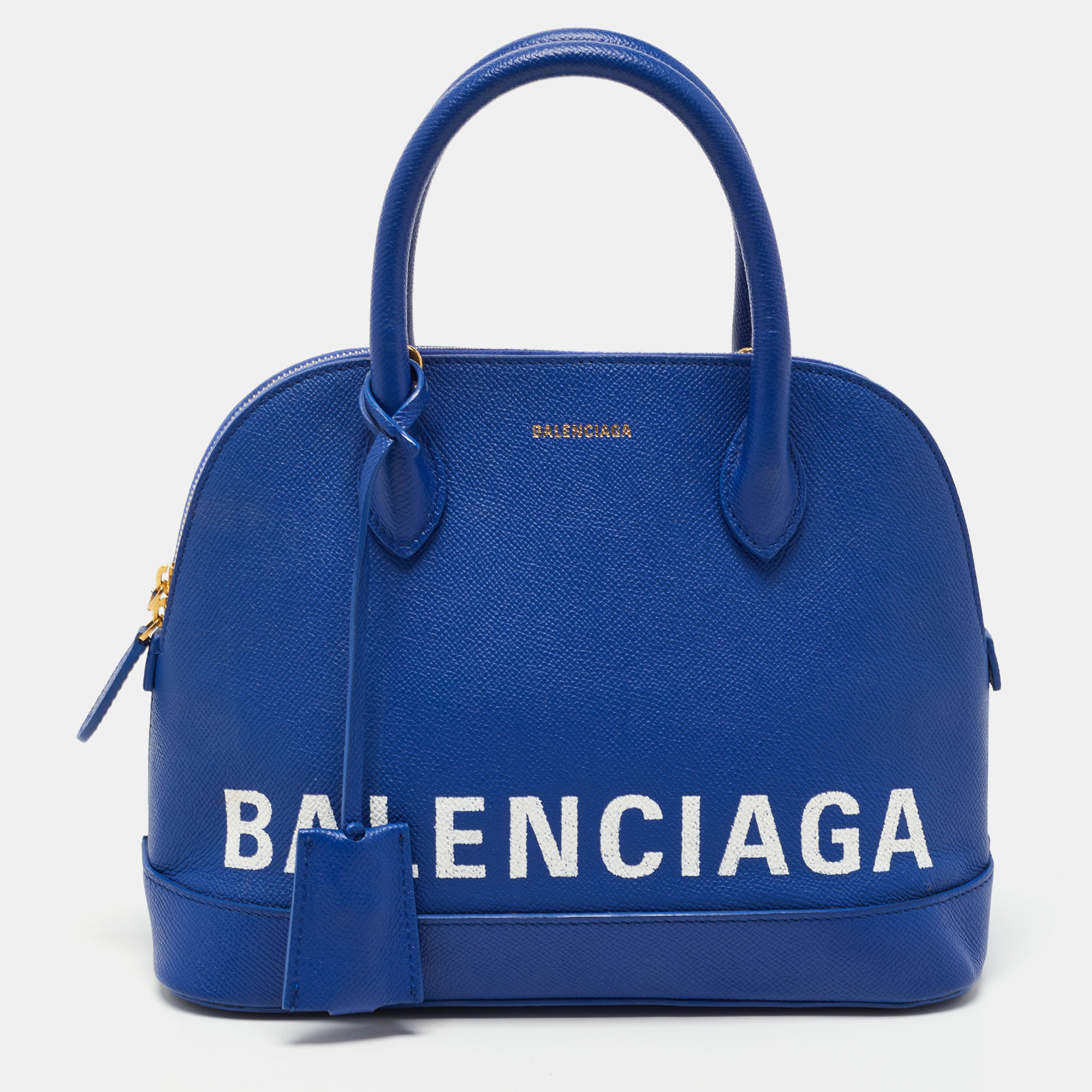 Pre-owned Balenciaga Blue Leather Small Ville Satchel