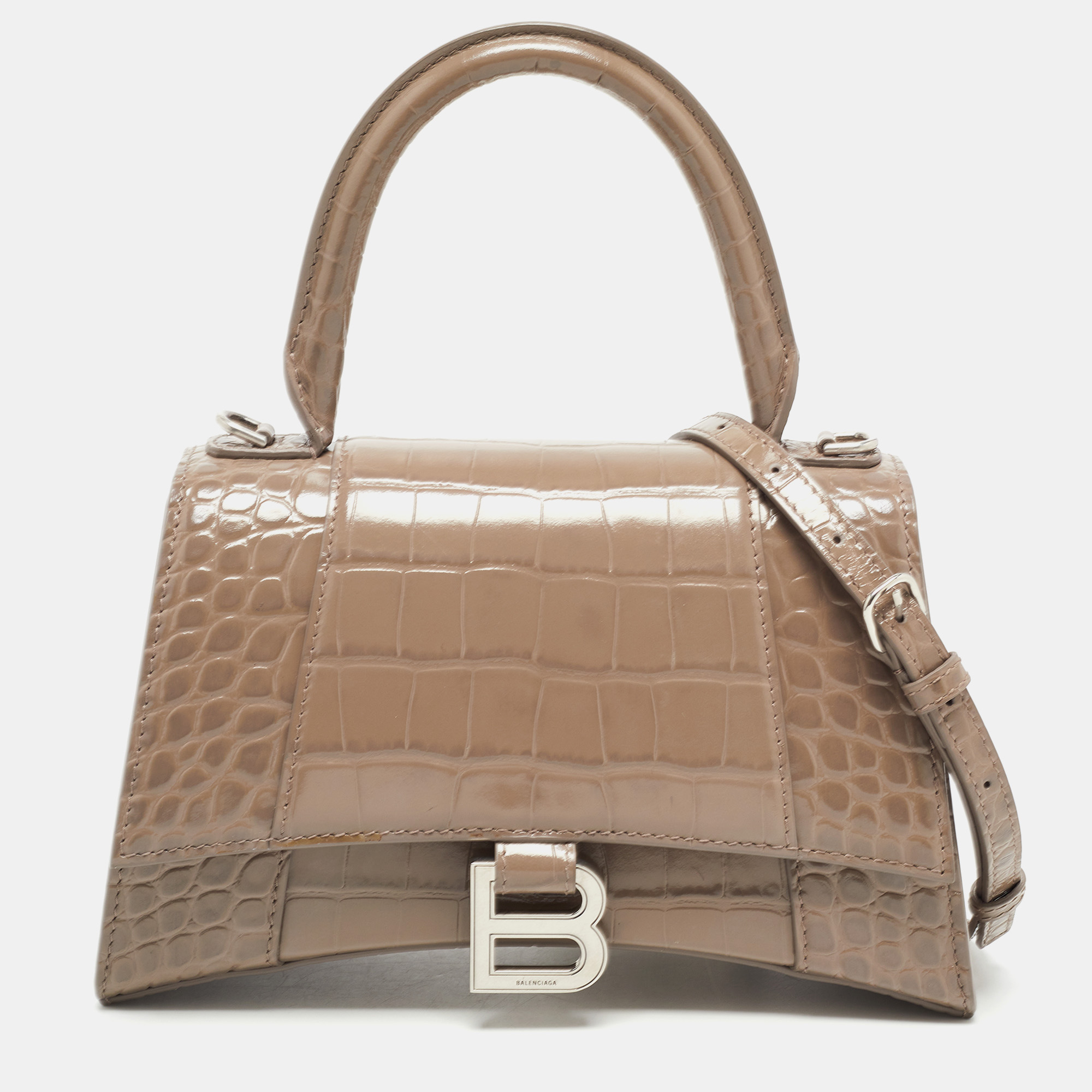 Balenciaga Hourglass Small Handbag Box In 2752 Warm Beige