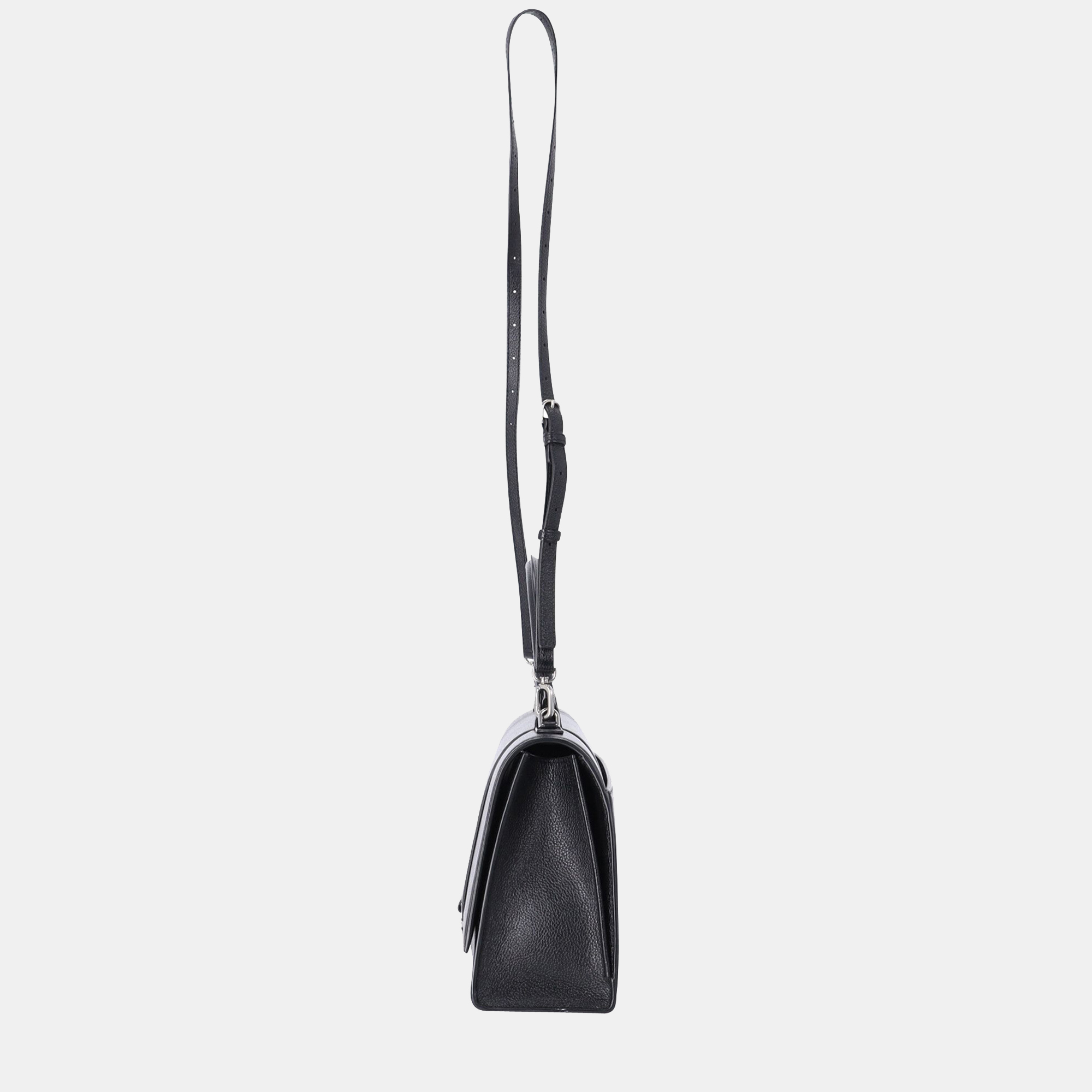 

Balenciaga Black Leather Small Hourglass Top Handle Bag
