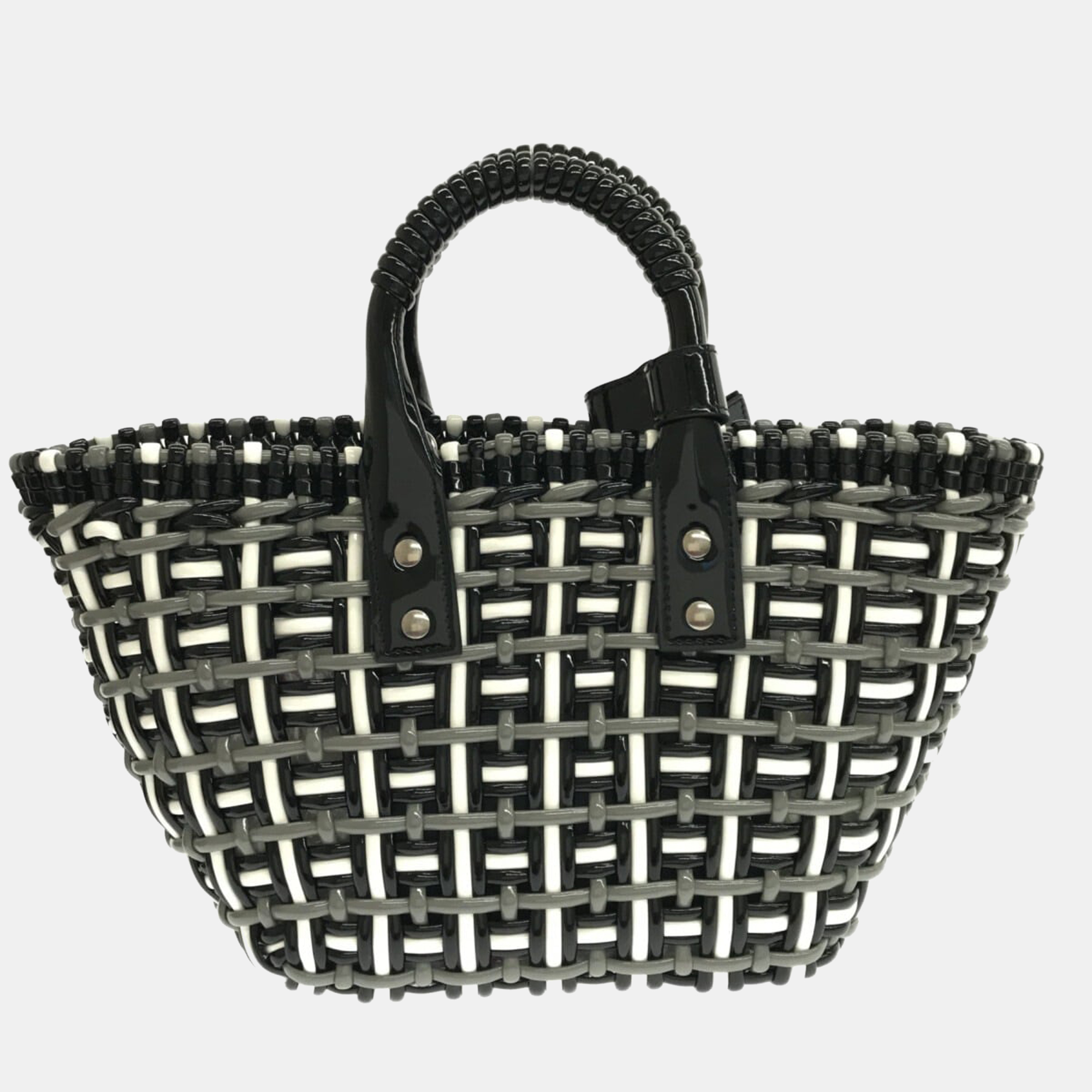 

Balenciaga Tricolor Leather Bistro Basket tote, Multicolor