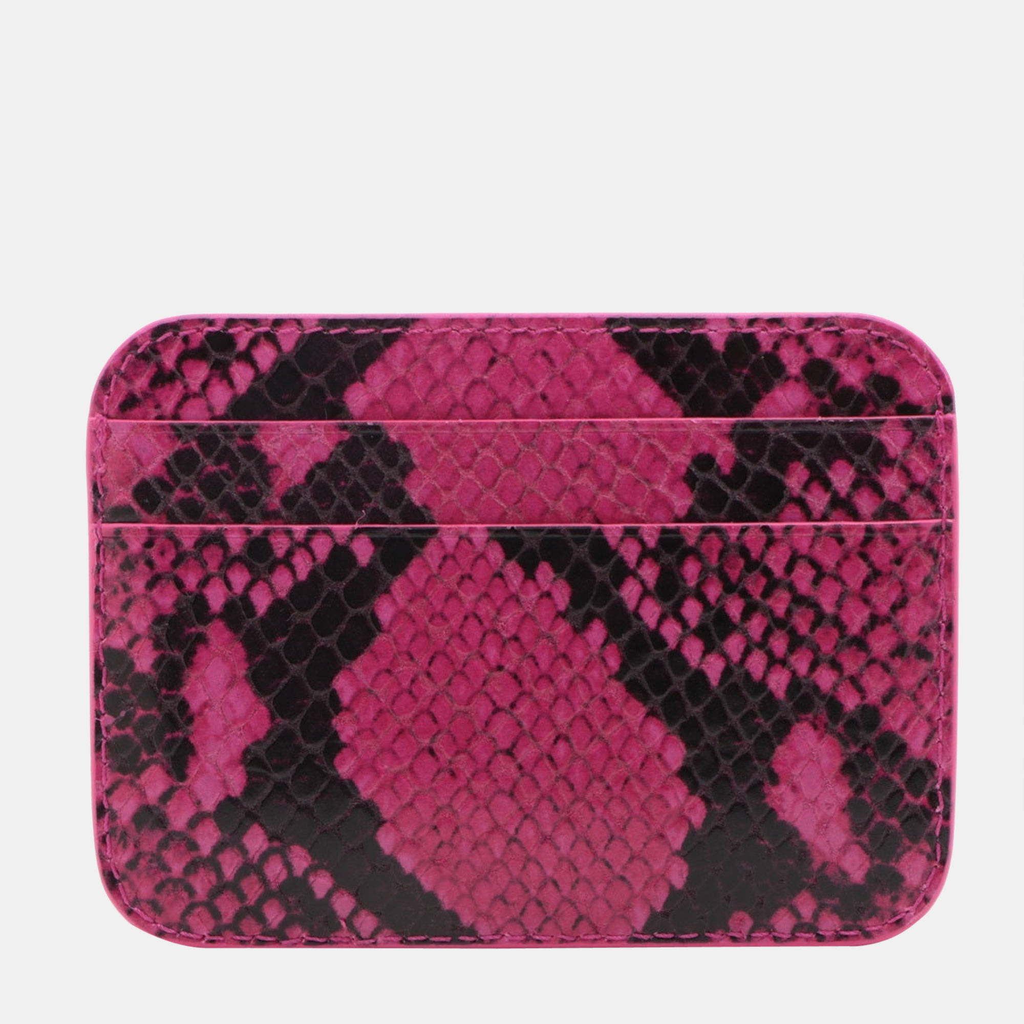 

Balenciaga Logo 593812 Leather Card case Pink Python pattern