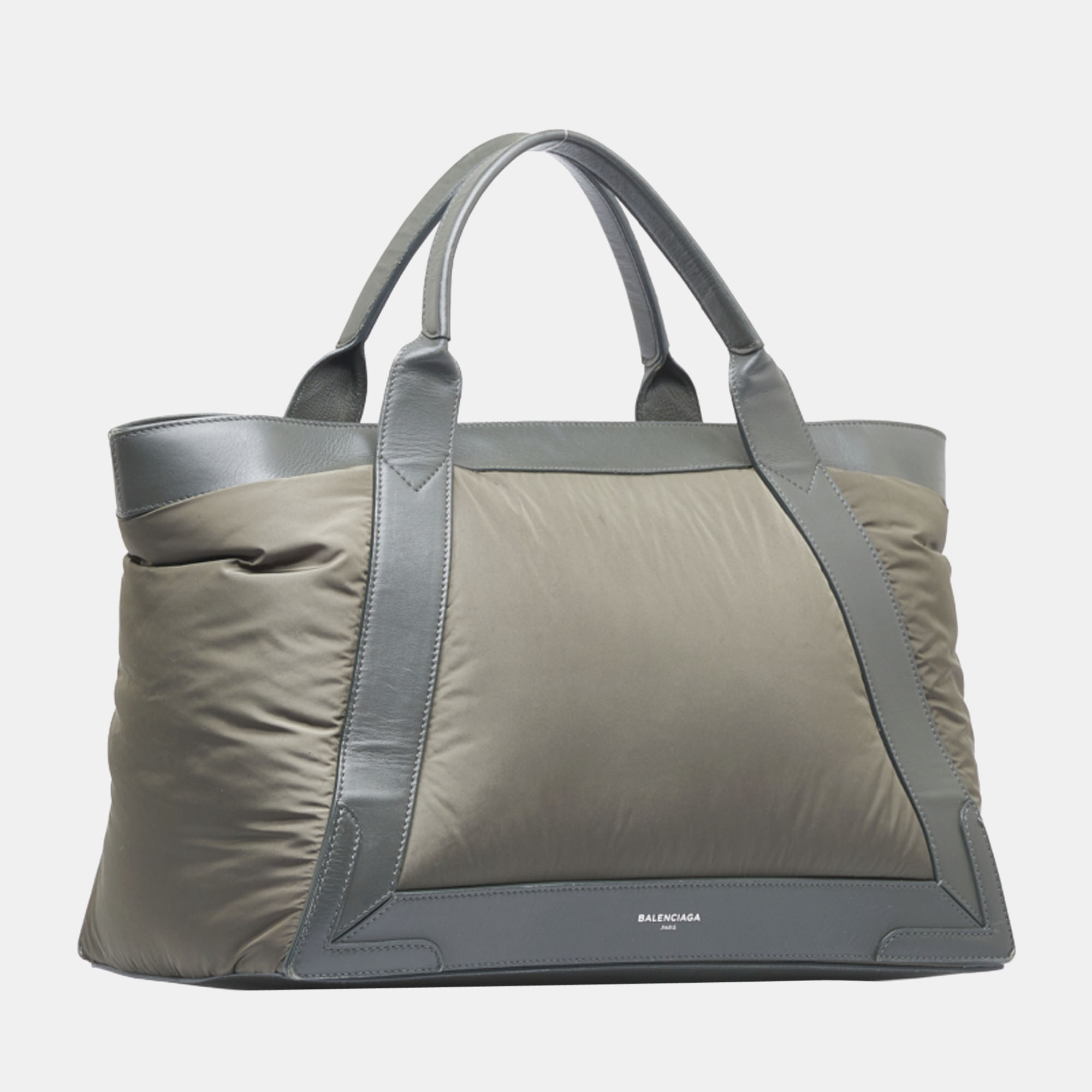 

Balenciaga Brown Canvas Nylon Navy Cabas M Tote Bag